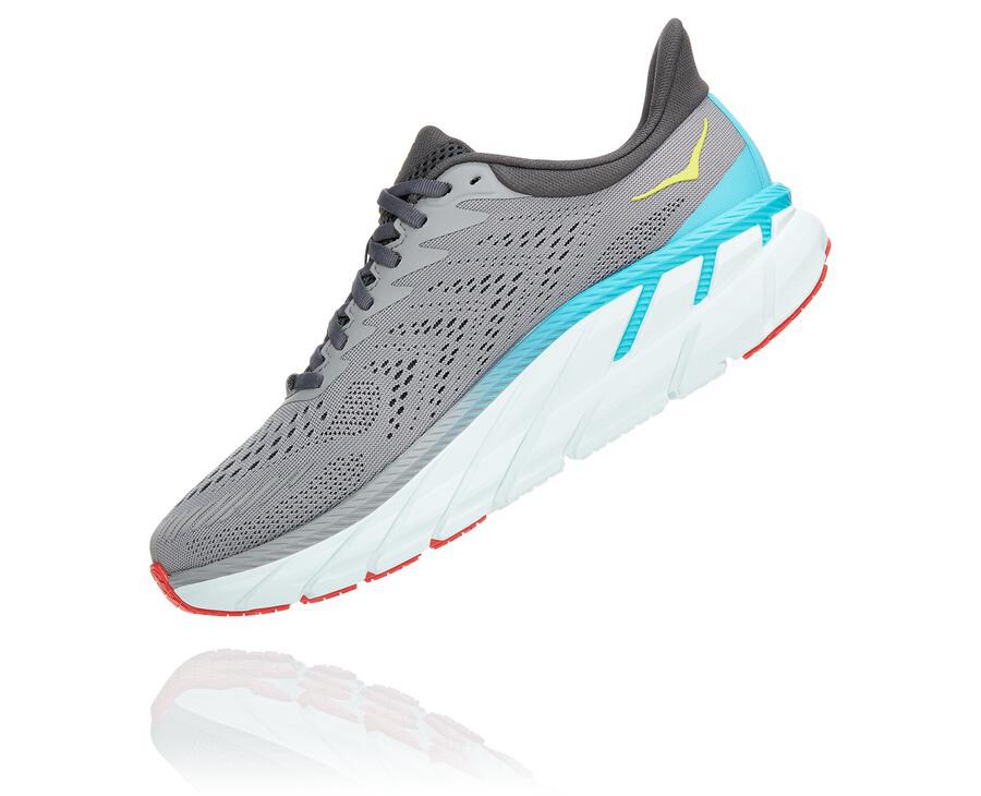 Hoka One One Koşu Ayakkabısı Erkek Gri - Clifton 7 - SC4385967